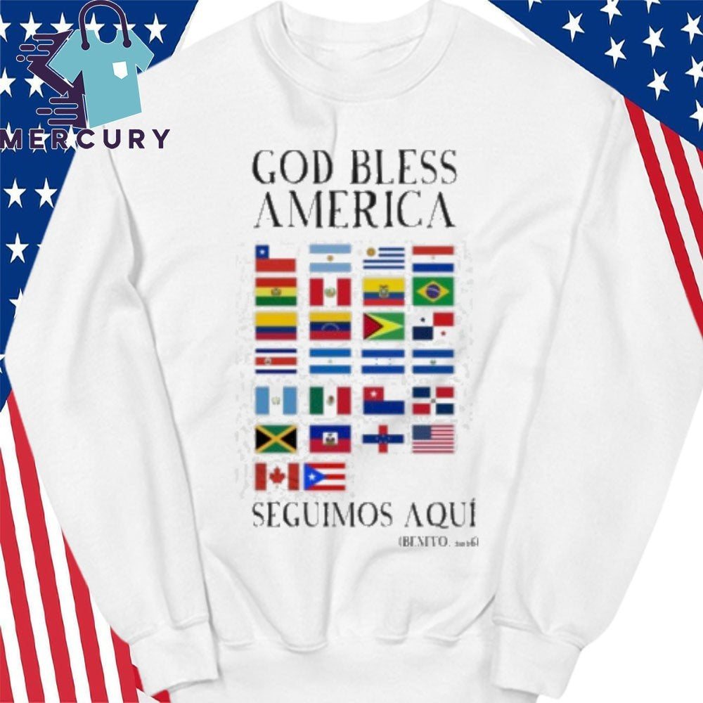 God Bless America Seguimos Aqui Benito Bowl Shirt
