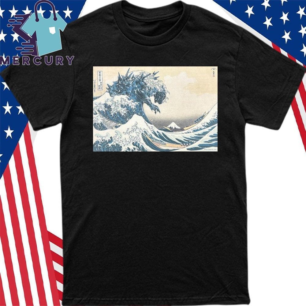 Godzilla Minus One x Hokusai Great Wave off Kanagawa by Izumo Shirt