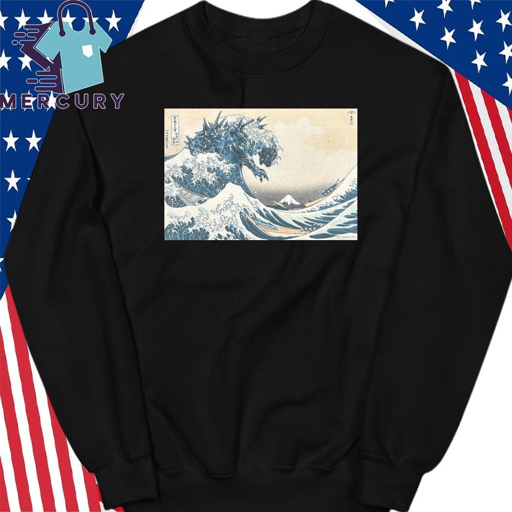 Godzilla Minus One x Hokusai Great Wave off Kanagawa by Izumo Shirt