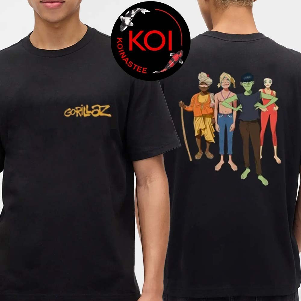 Gorillaz The Mountain Group Portrait Two Sided Shirt