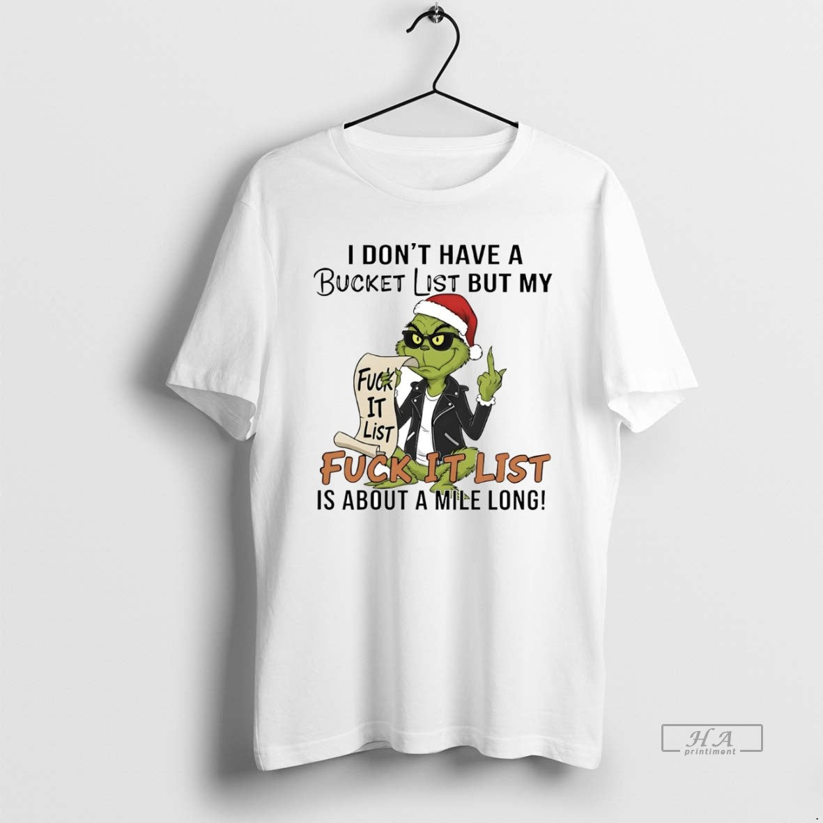 Official Grinch I Dont Have A Bucket List But My Fuck It List Christmas T-Shirts, Hoodie, Sweatshirt | CoreVibeTees.com