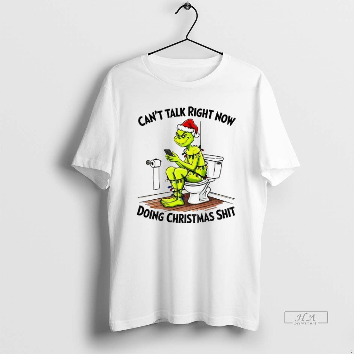 Official Grinch Santa Cant Talk Right Now Doing Christmas Shit T-Shirts, Hoodie, Sweatshirt | CoreVibeTees.com