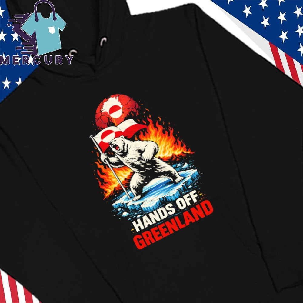 Hands Off Greenland Flag Bear Support Greenland Shirt