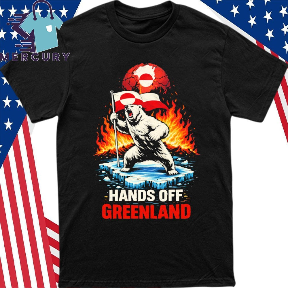 Hands Off Greenland Flag Bear Support Greenland Shirt