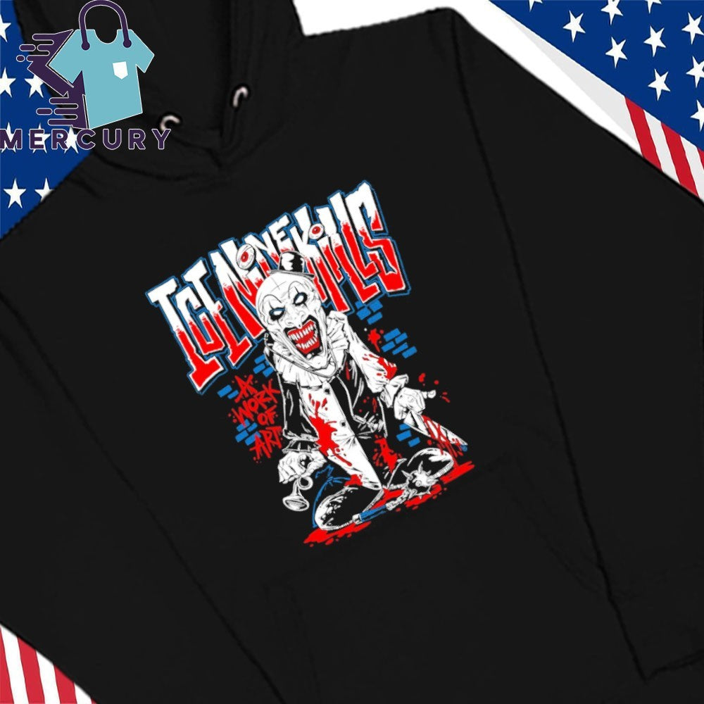 Ice Nine Kills A Work of Art Cartoon Terrified Silver Scream Con London Shirt