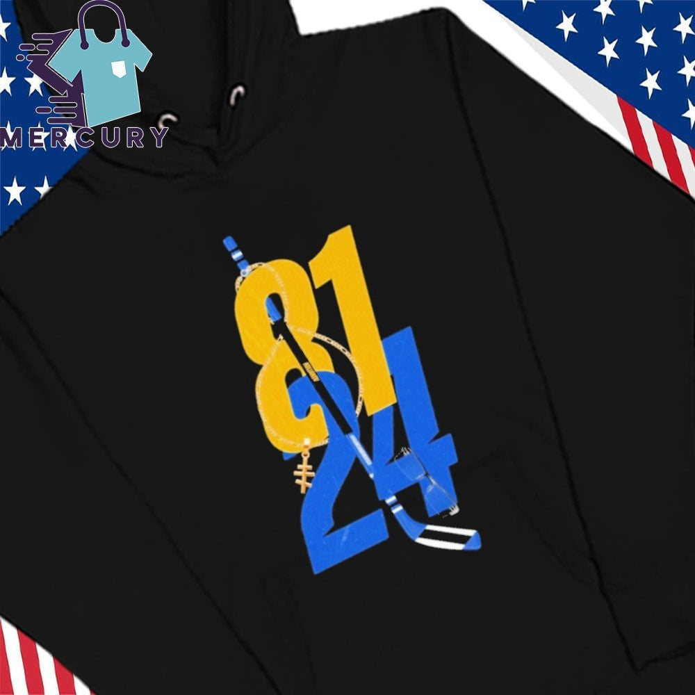 Ilya Rozanov 81 and Shane Hollander 24 shirt