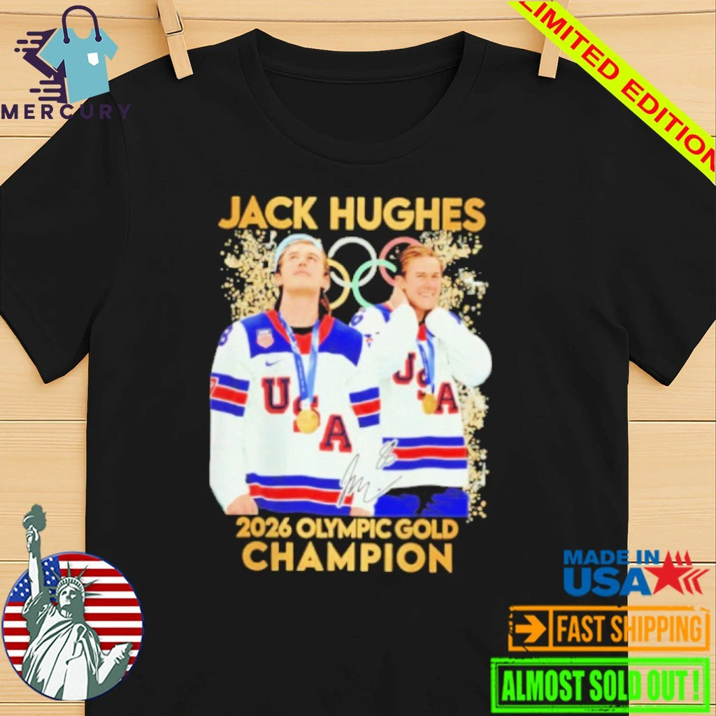 Jack Hughes Hero USA Men’s Olympic Hockey Olympic 2026 Gold shirt