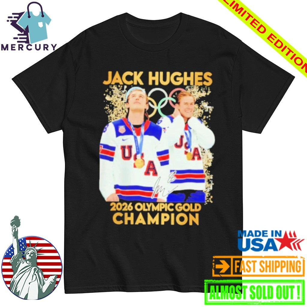 Jack Hughes Hero USA Men’s Olympic Hockey Olympic 2026 Gold shirt