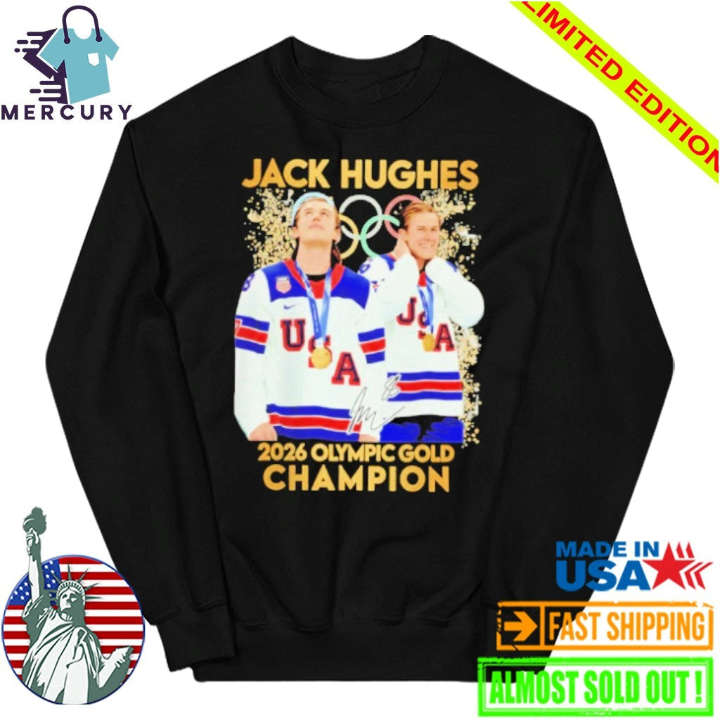Jack Hughes Hero USA Men’s Olympic Hockey Olympic 2026 Gold shirt