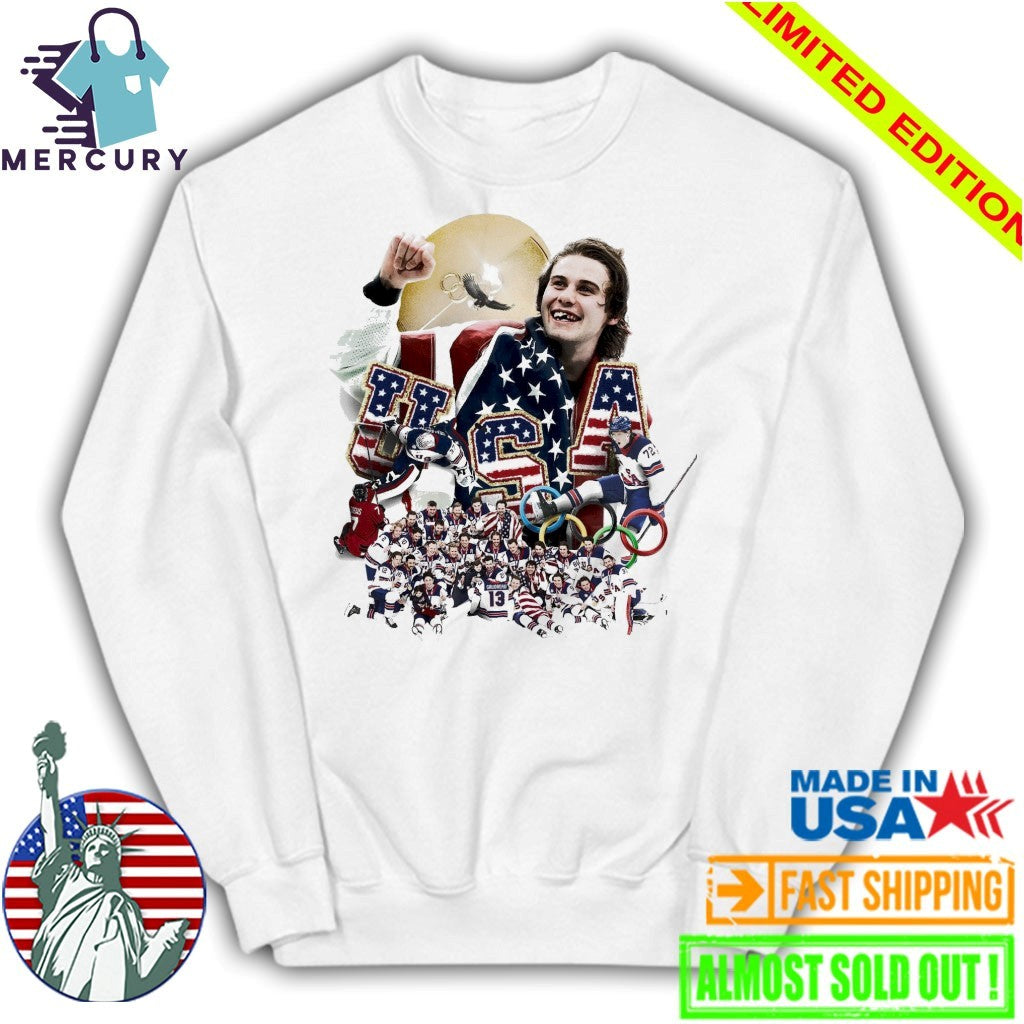 Jack Hughes Teeth USA Hockey Gold Olympics Winter 2026 Champion All Team Shirt