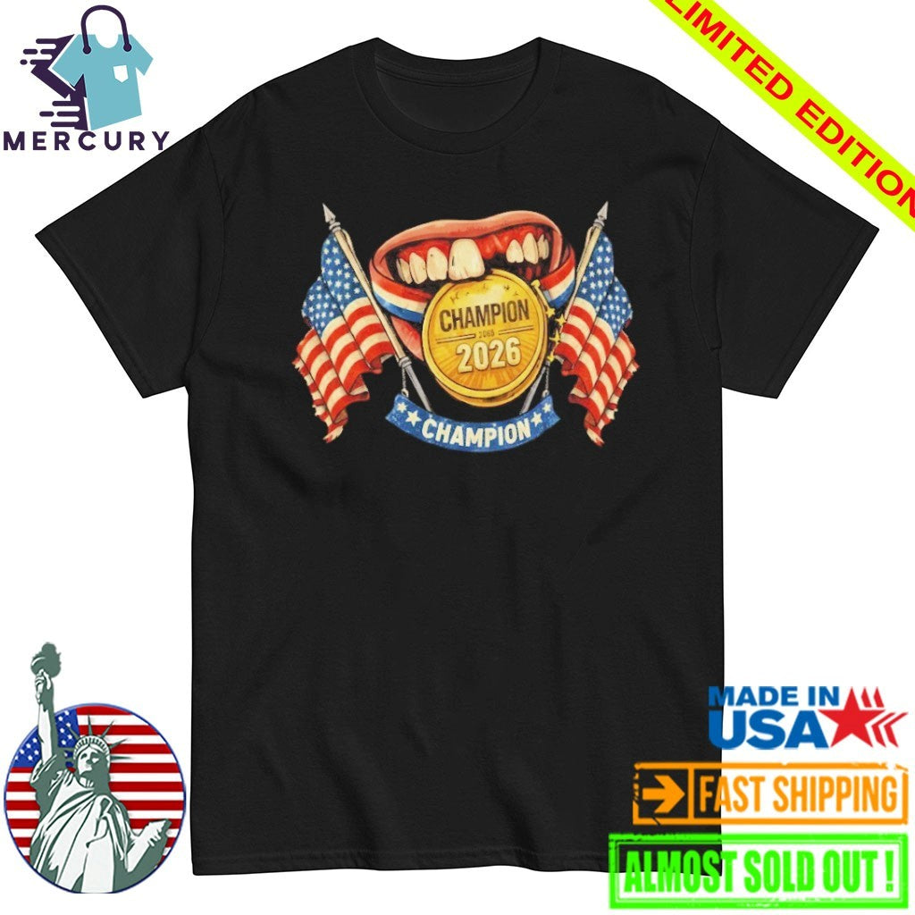Jack Hughes Toothless Golden Goal Team USA Hockey Champions Shirt