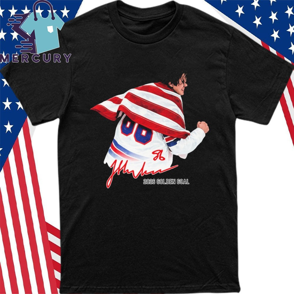 Jack Hughes USA Hockey Golden Goal 2026 Hockey Signature Shirt