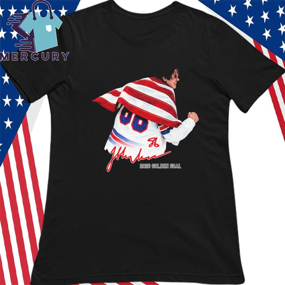 Jack Hughes USA Hockey Golden Goal 2026 Hockey Signature Shirt