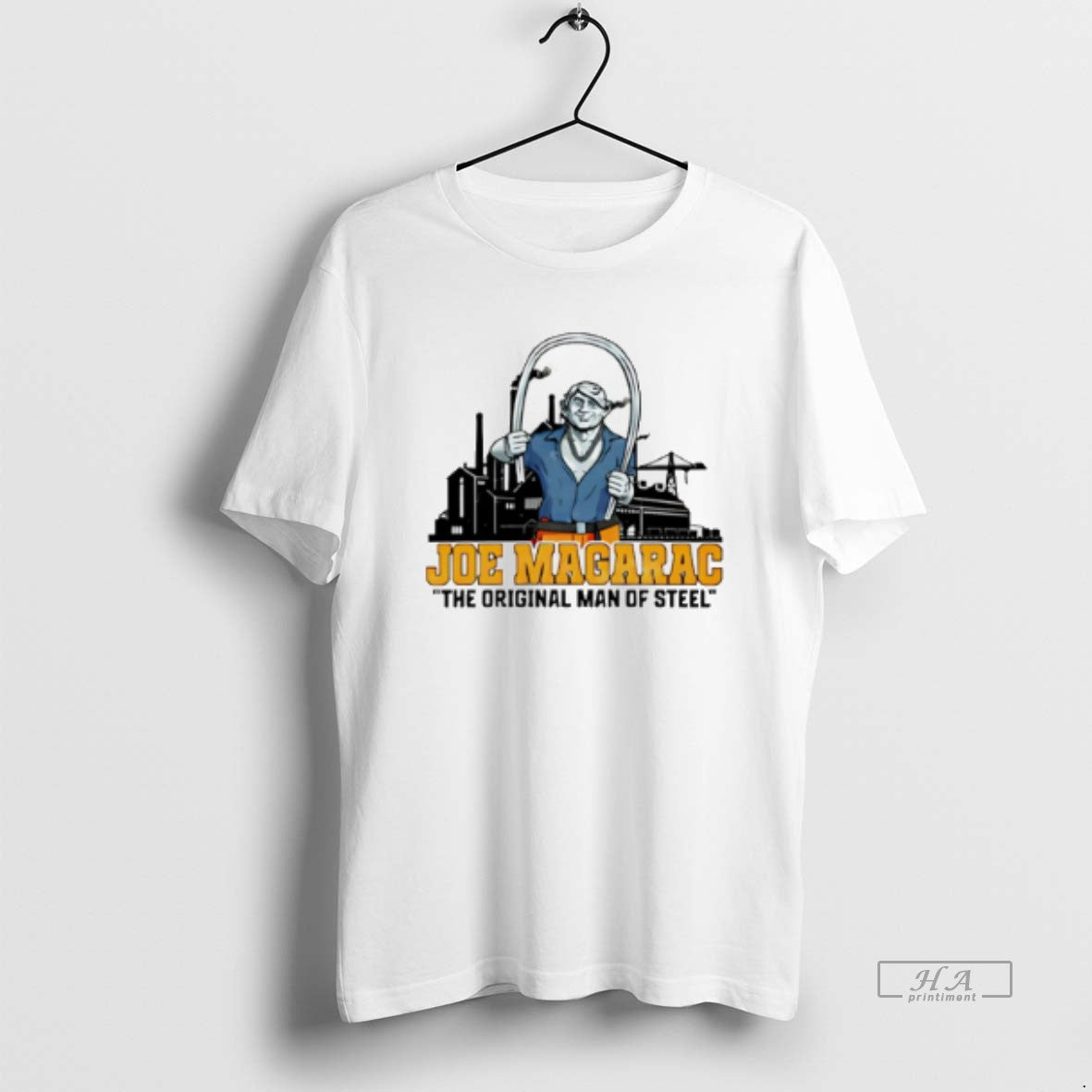 Official Joe Magarac The Man Of Steel Skyline T-Shirts, Hoodie, Sweatshirt | CoreVibeTees.com