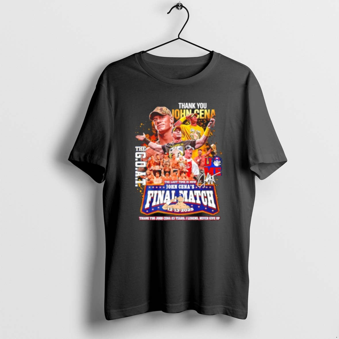 Official John Cena Final Match Thank You The Goat Signature T-Shirts, Hoodie, Sweatshirt | CoreVibeTees.com