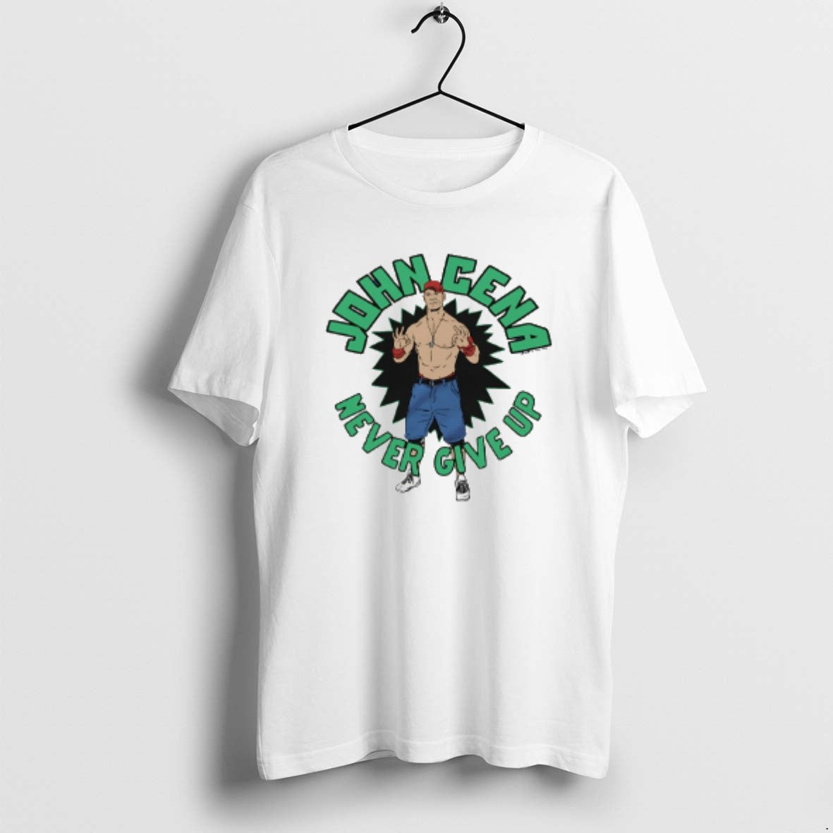 Official John Cena Never Give Up Caricature T-Shirts, Hoodie, Sweatshirt | CoreVibeTees.com