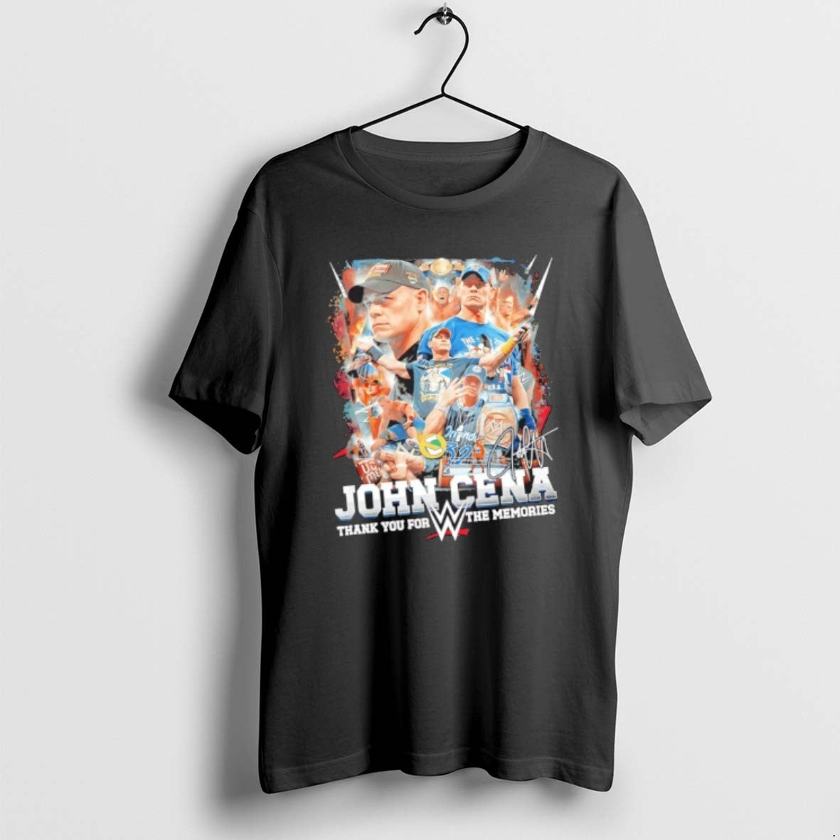 Official John Cena Thank You For The Memories Signature Graphic T-Shirts, Hoodie, Sweatshirt | CoreVibeTees.com