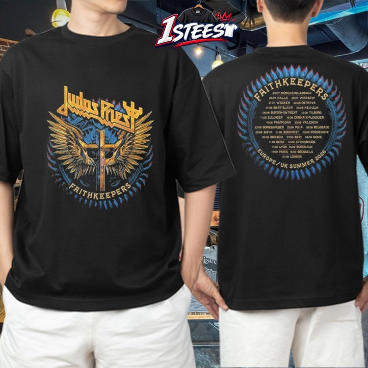 Judas Priest Faithkeepers EU UK Summer 2026 Tour Gold Wings T-shirts