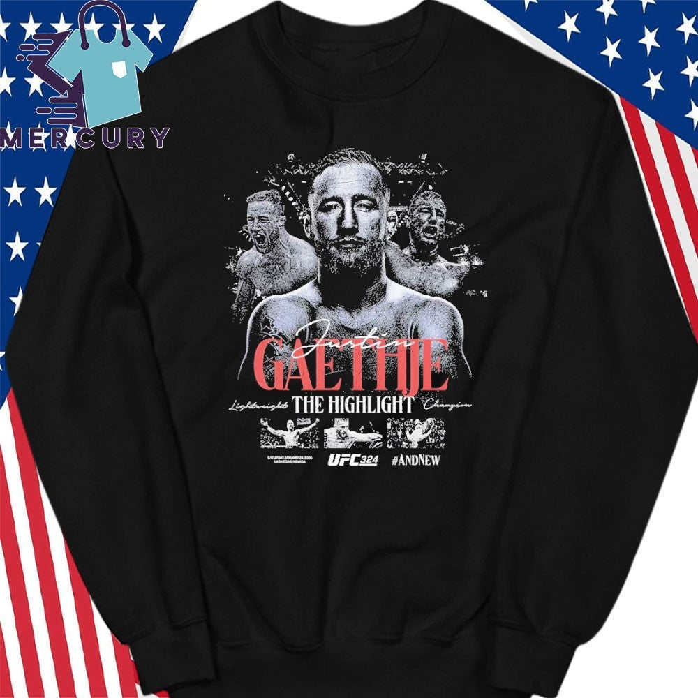 Justin Gaethje The Highlight Ufc 324 Interim Lightweight Champion Shirt