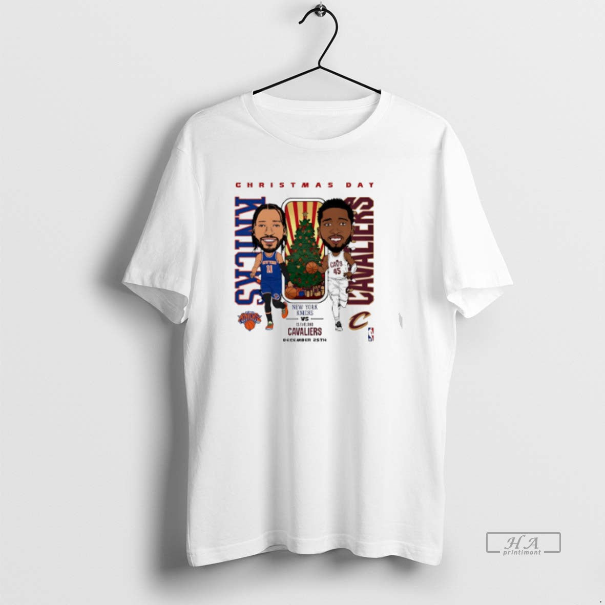 Official Knicks Vs Cavaliers 2025 Nba Christmas Day Match Up Caricature T-Shirts, Hoodie, Sweatshirt | CoreVibeTees.com