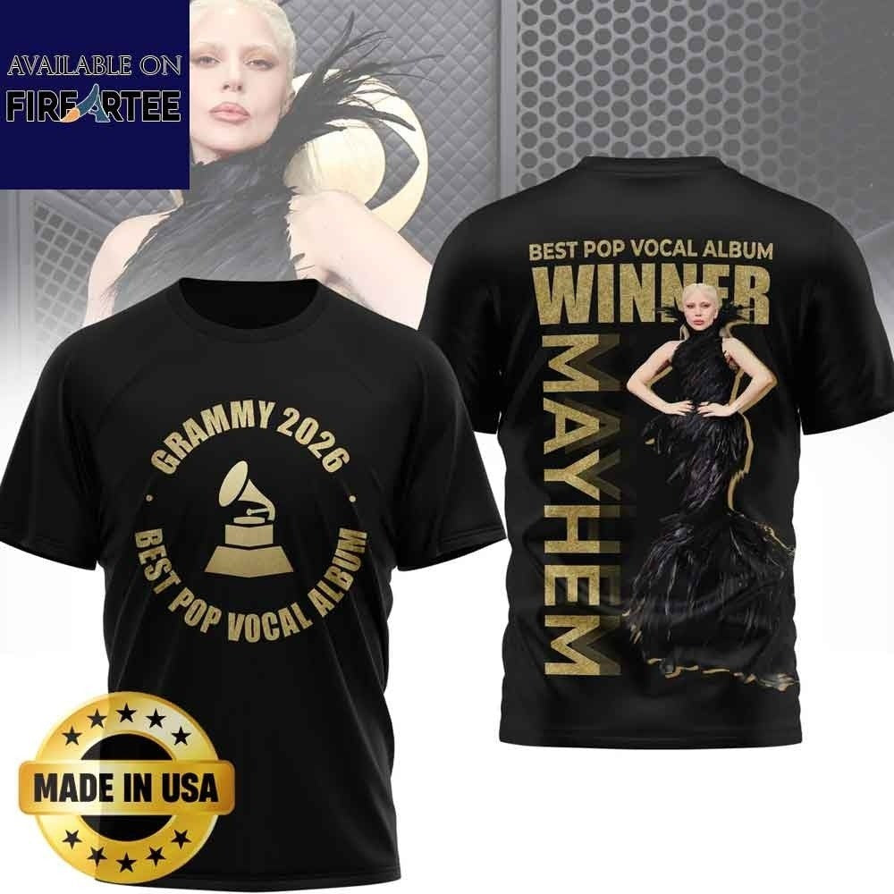 Lady Gaga Grammy 2026 Winner Best Pop Vocal Album Mayhem Tour Shirt