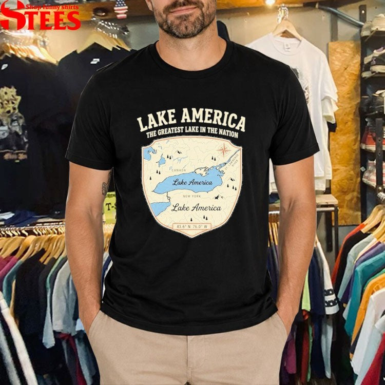 Lake America The Greatest Lake In The Nation Map T-shirts