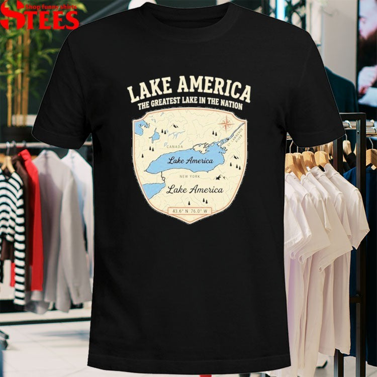Lake America The Greatest Lake In The Nation Map T-shirts