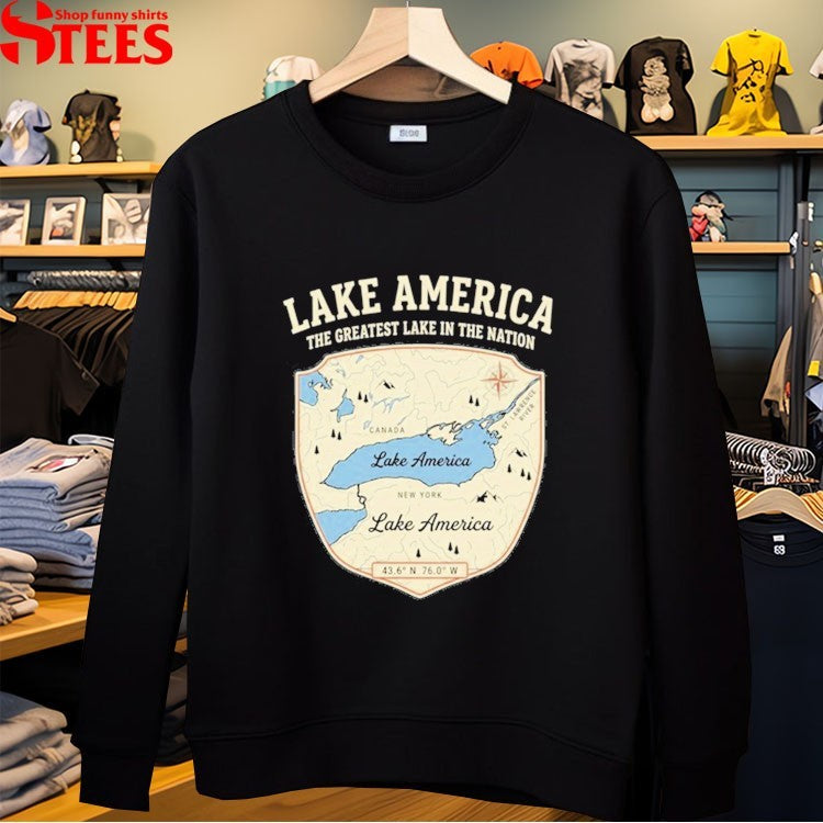 Lake America The Greatest Lake In The Nation Map T-shirts