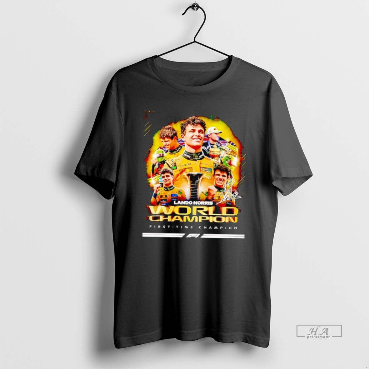 Official Lando Norris World Champions First Time Champion Signature Black T-Shirts, Hoodie, Sweatshirt | CoreVibeTees.com
