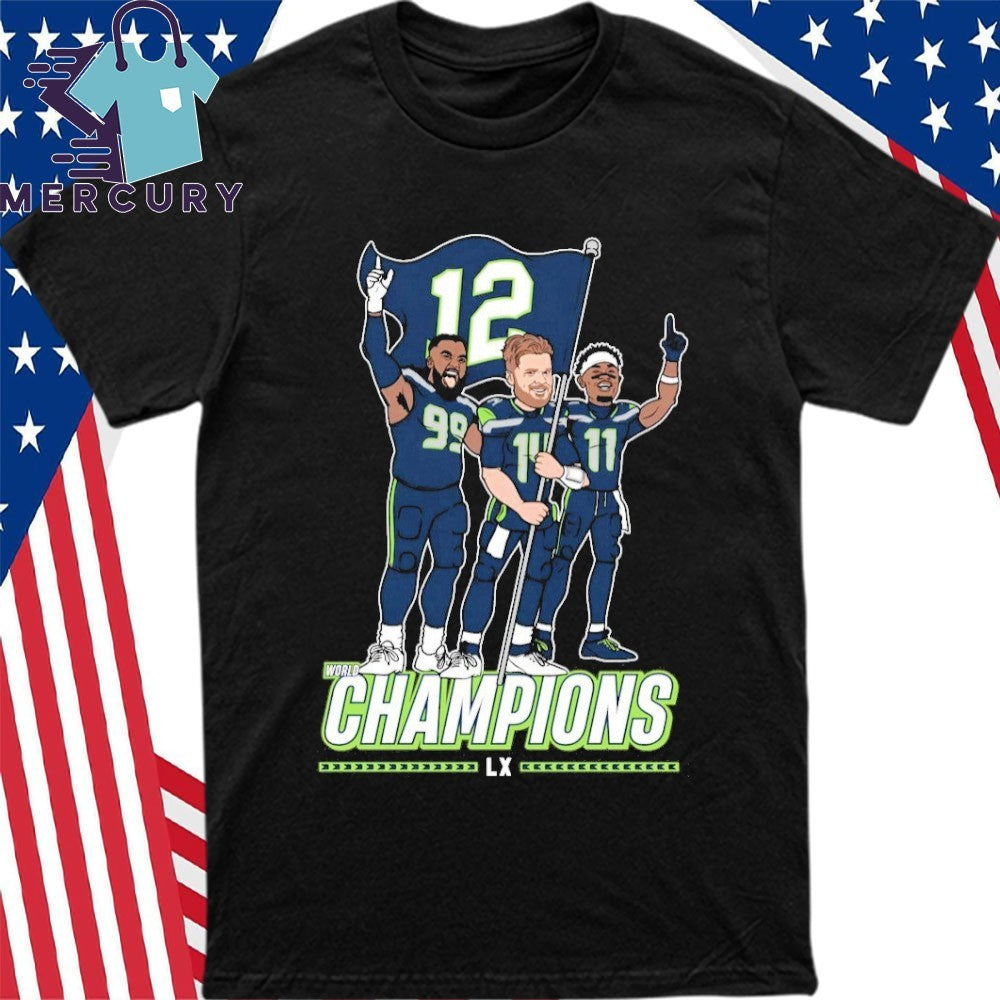 Leonard Williams Sam Darnold Jaxon Smith-njigba Seattle Champions Flag Plant Shirt