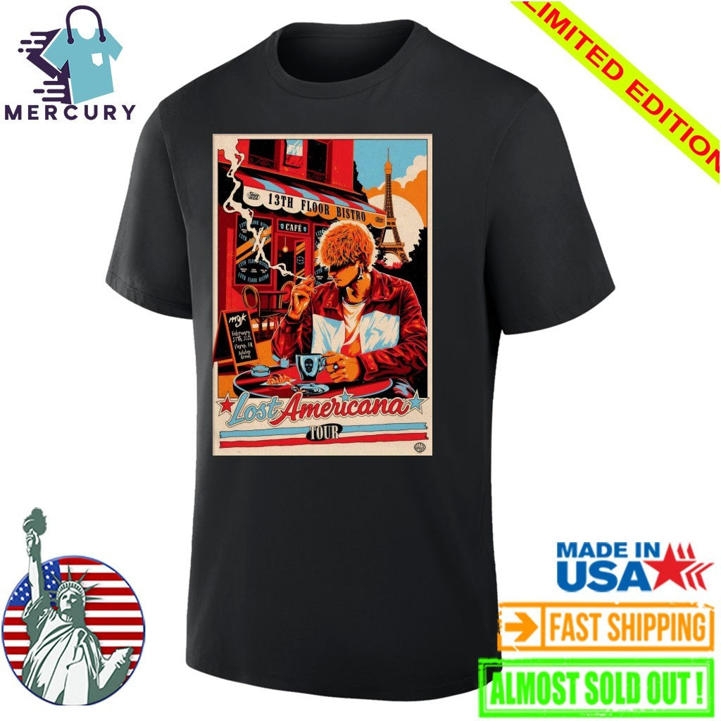 Machine Gun Kelly Feb 27 2026 Lost Americana Tour Paris Poster Shirt