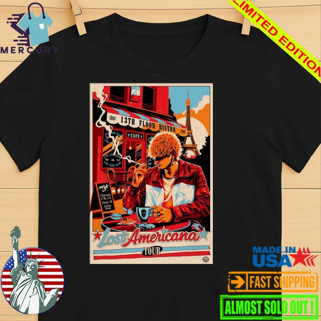 Machine Gun Kelly Feb 27 2026 Lost Americana Tour Paris Poster Shirt