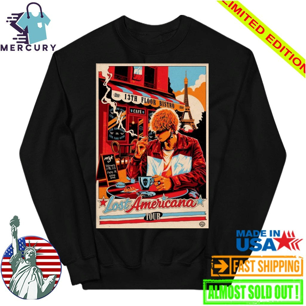 Machine Gun Kelly Feb 27 2026 Lost Americana Tour Paris Poster Shirt