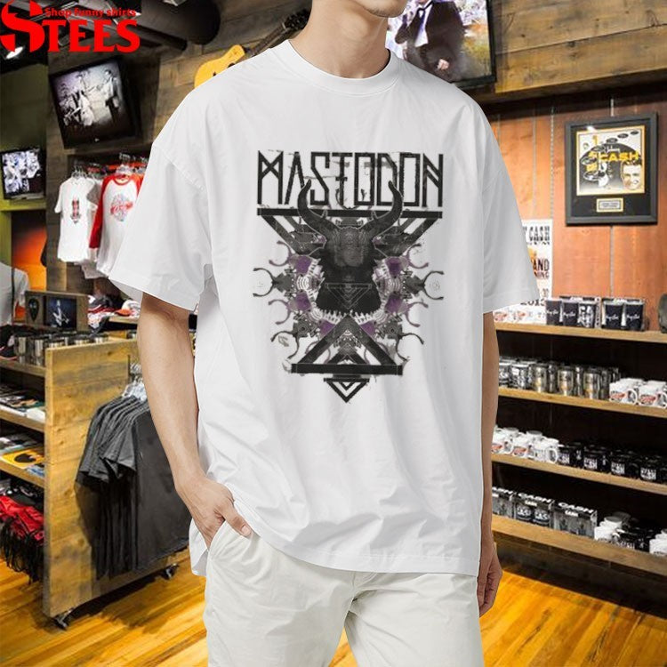 Mastodon Swirl Silhouette Crystal Silver T-Shirt