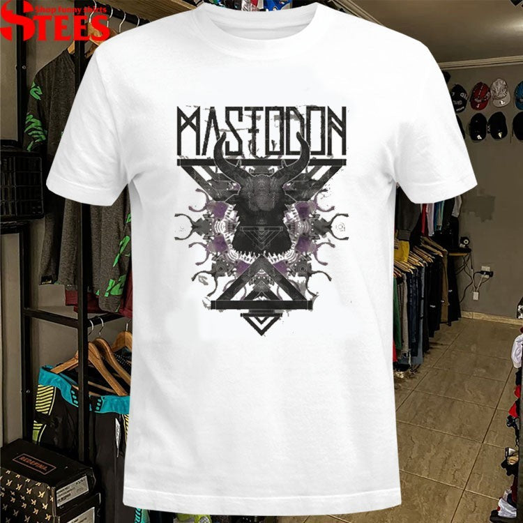 Mastodon Swirl Silhouette Crystal Silver T-Shirt