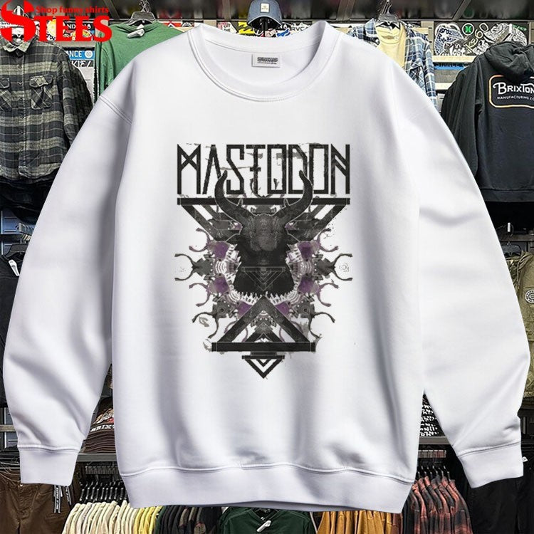 Mastodon Swirl Silhouette Crystal Silver T-Shirt