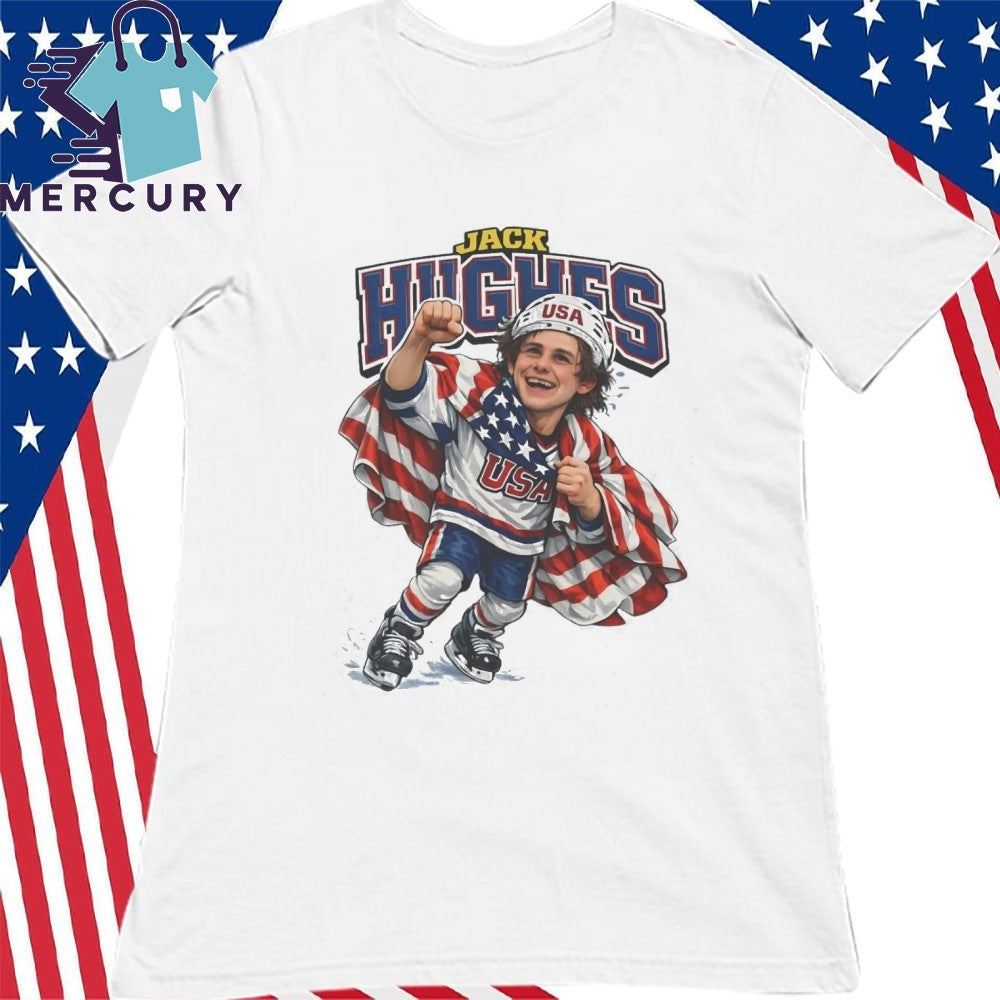 Men’s Hockey Jack Hughes Caricature Shirt