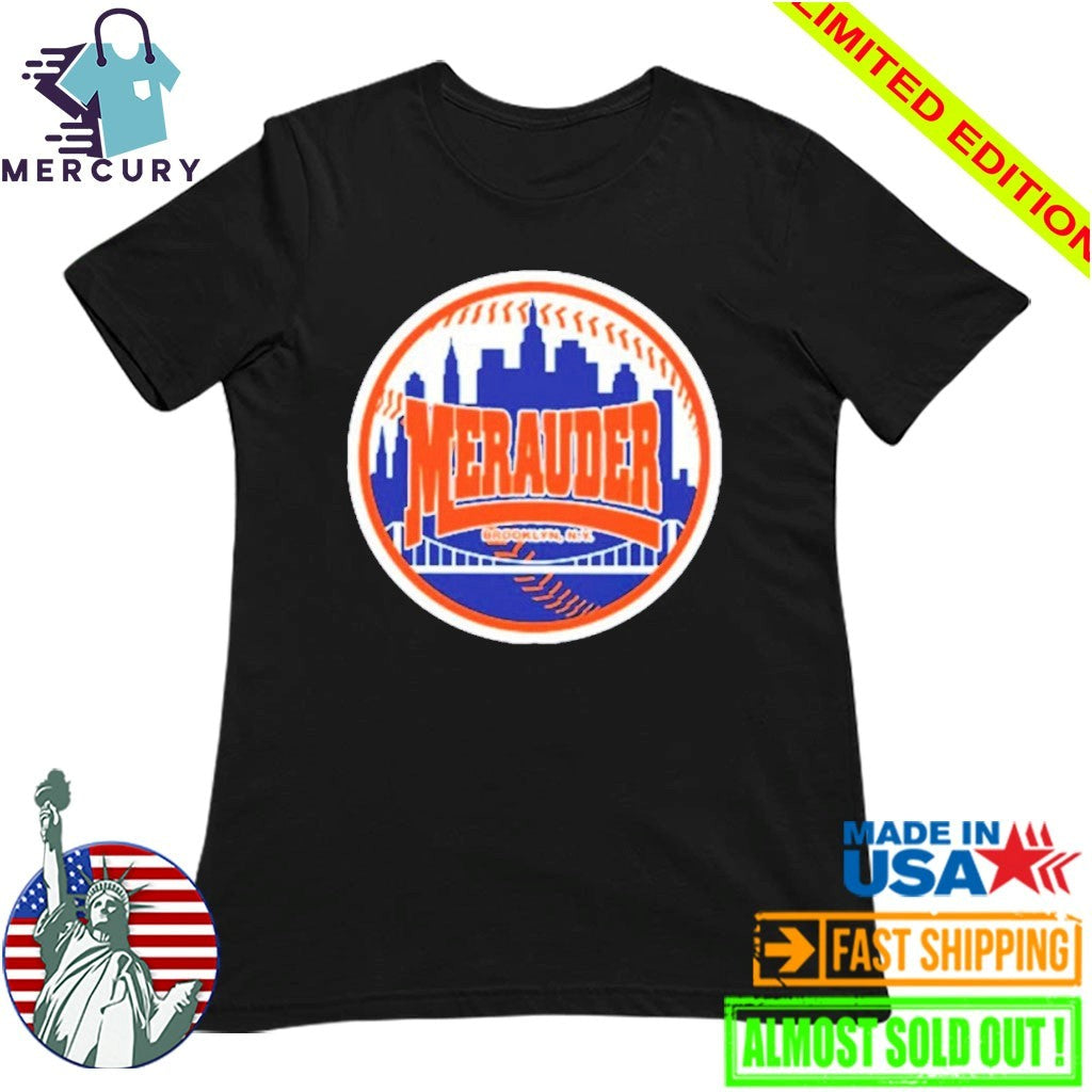 Merauder New York Mets Baseball Logo Skyline Shirt
