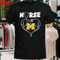 Michigan Wolverines Nurse It’s A Work Of Heart Stethoscope T-Shirt