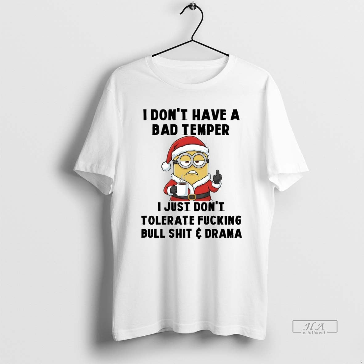 Official Minion I Dont Have A Bad Temper I Just Dont Tolerate Christmas T-Shirts, Hoodie, Sweatshirt | CoreVibeTees.com