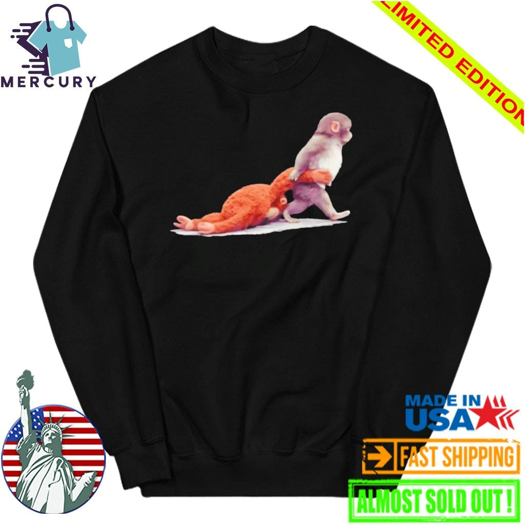 Monkey Punch Baby Monkey Holding Plush Toy Shirt