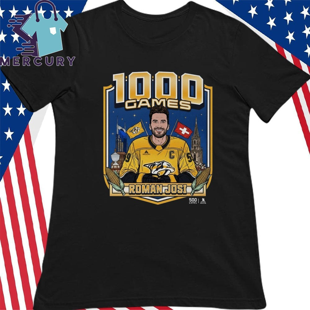 Nashville Predators Roman Josi 1000 NHL GP Shirt