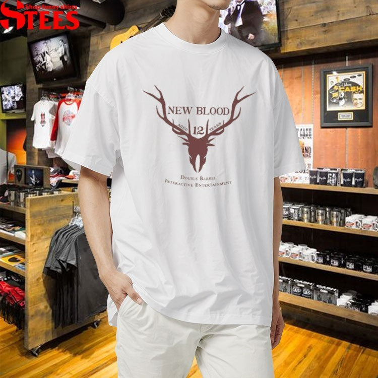 New Blood Double Barrel Interactive Entertainment 12 Year Anniversary T-shirts