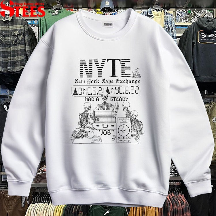 New York Tape Exchange Had A Steady Job Clocking Out NFA Company Online Ceramics Skeletons T-Shirt