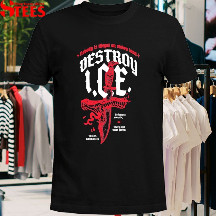 Nobody Is Illegal On Stolen Land Destroy Ice T-Shirt