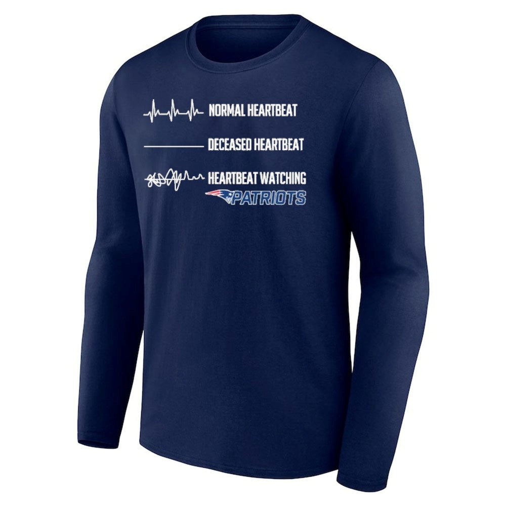 Normal Heartbeat Deceased Heartbeat Heartbeat Watching Patriots Shirt