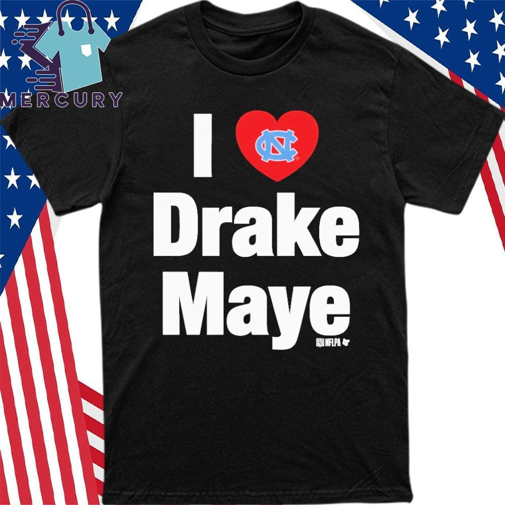 North Carolina Tar Heels I Heart Drake Maye Shirt