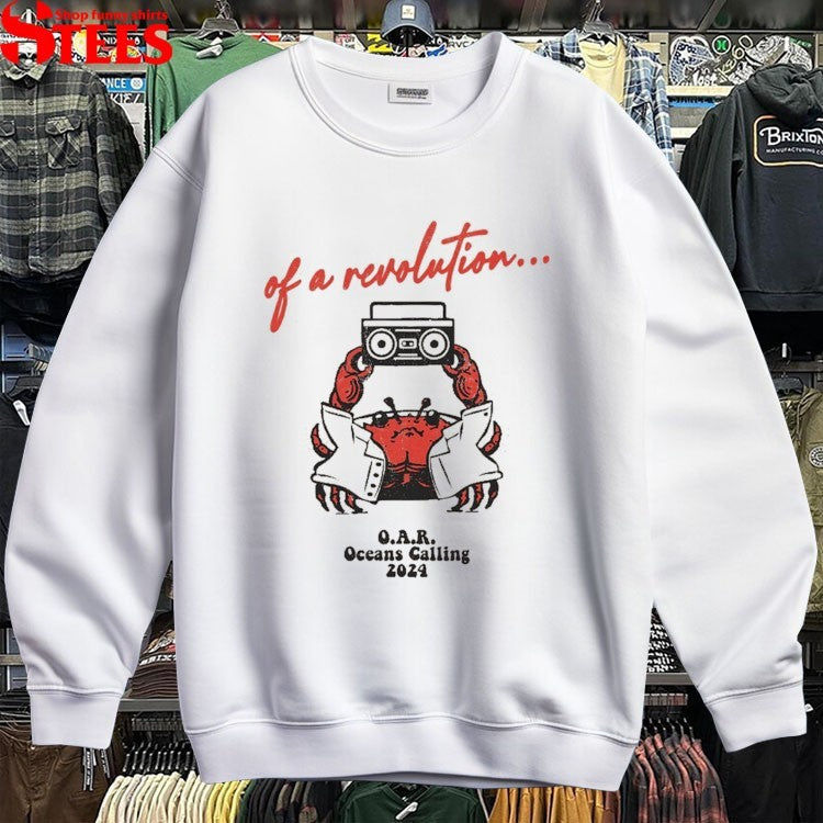 Of A Revolution Oar Oceans Calling Crab Boombox T-Shirt