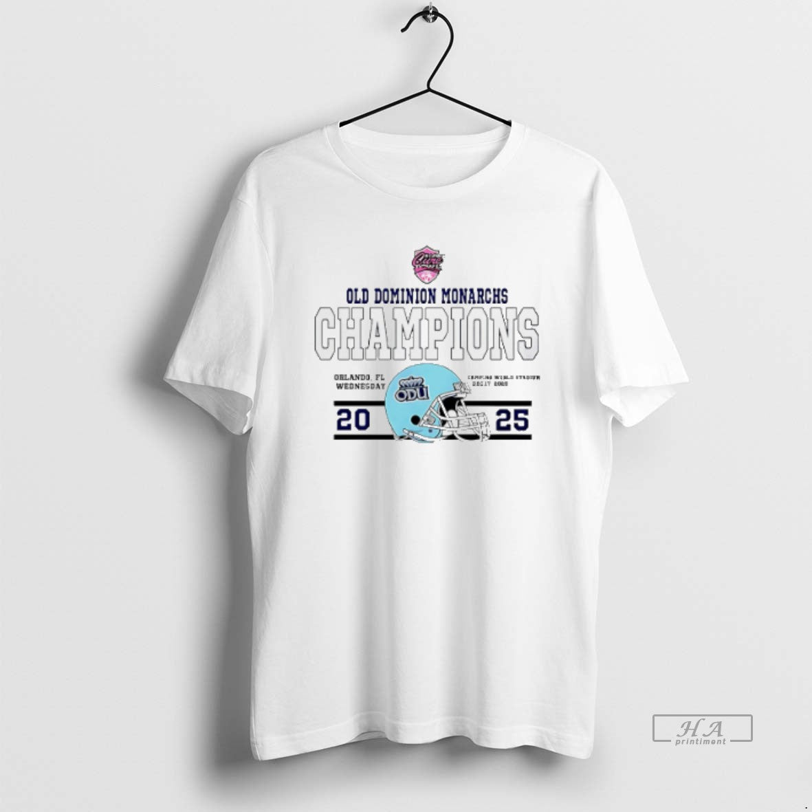 Official Old Dominion Monarchs Football 2025 Cure Bowl Champions Helmet T-Shirts, Hoodie, Sweatshirt | CoreVibeTees.com