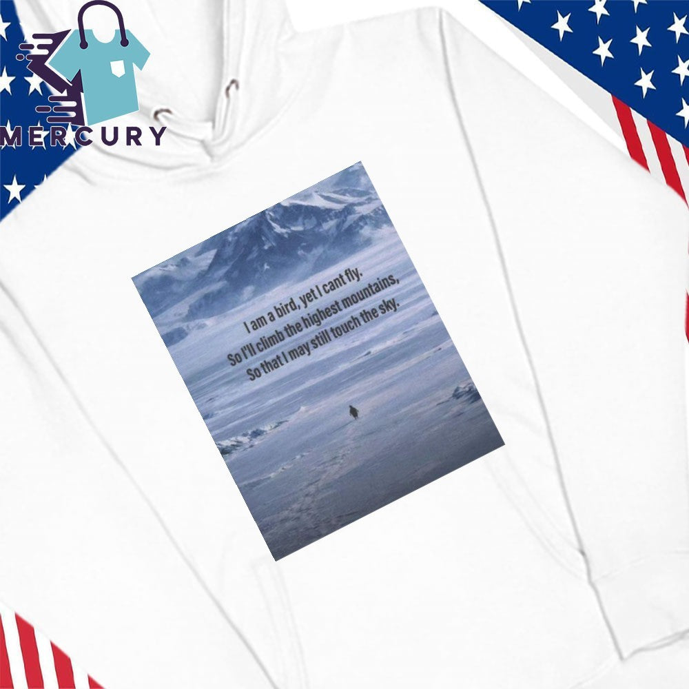 Penguin Mountain Graphic Shirt Hopeful Bird Quote